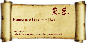 Romanovics Erika névjegykártya