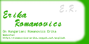 erika romanovics business card